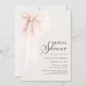 シックアイボリーコケットボウブライダルシャワー 招待状 (正面)