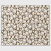 シックアイボリーシルバー金ゴールドバウブルオーナメントパターン ラッピングペーパー (フラット)