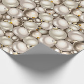 シックアイボリーシルバー金ゴールドバウブルオーナメントパターン ラッピングペーパー (角)