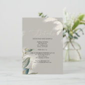 シックアイボリーティール(緑がかった色)パンパスグラス 招待状 (スタンド正面)