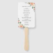 シックアイボリーピーチピンクフローラ結婚式 プログラム ハンドファン (裏面)