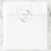 シックアイボリーフローラ牡丹グリーンリー結婚式の引き出物 ラウンドシール (バッグ)