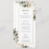 シックアイボリーマグノリアフローラ結婚グリーナリーのメニュー プログラム (正面/裏面)