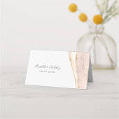 シックアイボリー金ゴールドアゲ結婚ートのテーブル プレイスカード (裏面)