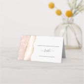 シックアイボリー金ゴールドアゲ結婚ートのテーブル プレイスカード (正面)