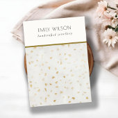 シックアイボリー金ゴールドテラッツォ空白のジュエリーディスプレイ 名刺