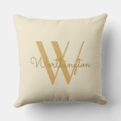 シックアイボリー金ゴールド名黒装飾用クッション クッション (裏面)