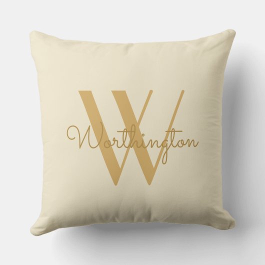 シックアイボリー金ゴールド名黒装飾用クッション クッション (裏面)