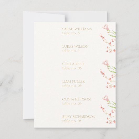 シックアイボリー | フローラ結婚の護衛所名 ノートカード (正面)