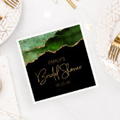 シックアガテハンターグリーン金ゴールドブライダルシャワー スタンダードカクテルナプキン
