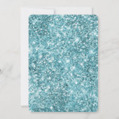 シックアクアターコイズブルーグラム誕生日 招待状 (裏面)