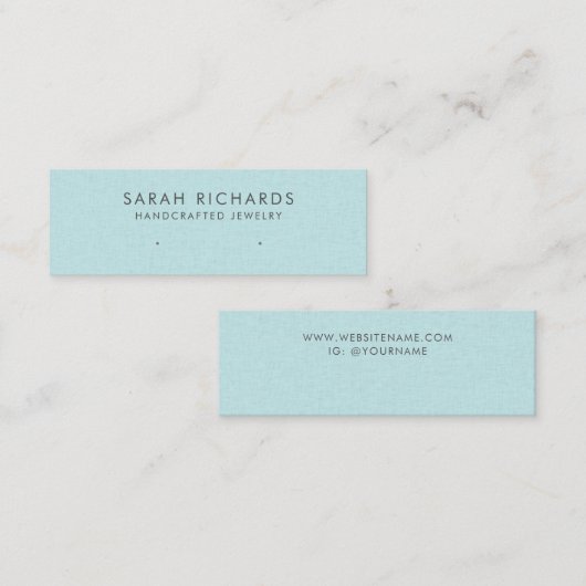 シックアクアターコイズブルージュエリーイヤリングディスプレイ スキニー名刺 (正面/裏面)