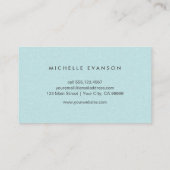 シックアクアブルーリネンシンプルプロフェッショナル 名刺 (裏面)