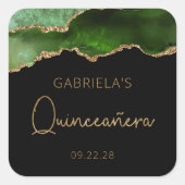 シックアゲートゲードグリーン金ゴールドクインセアニラ スクエアシール (正面)