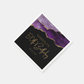 シックアゲートゲードパープル金ゴールド50th誕生日 スタンダードカクテルナプキン (角)