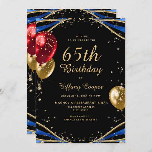 シックアゲート65誕生日 招待状 (正面/裏面)