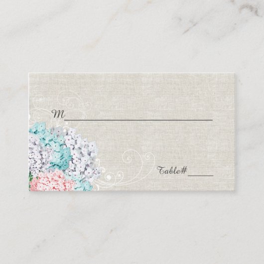 シックアジサイ結婚ズ座席表 プレイスカード (正面)