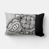 シックアステカエキゾチック民族部族イカットろうけつ染めパターン ランバークッション (裏面)