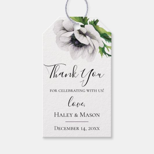 シックアネモネ結婚のサンキューギフトラベル ギフトタグ (正面)