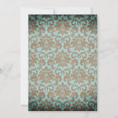 シックアンティークアクア&金ゴールド結婚ズリハーサルディナー 招待状 (裏面)