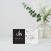 シックアンティークピンクシャンデリアマーブルビジネスカード 名刺 (スタンド正面)