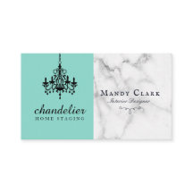 シックアンティークブラックシャンデリアマーブル名刺