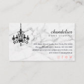 シックアンティークブラックシャンデリアマーブル名刺 名刺 (裏面)