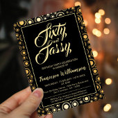 シックアンドサシエレガント金ゴールドブラック60誕生日 招待状