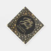 シックアンドサシスタイリッシュー黒金ゴールド60誕生日 スタンダードランチョンナプキン (角)