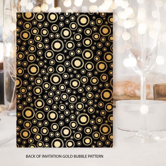 シックアンドサッシーエレガントブラック金ゴールド誕生会 招待状