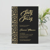 シックアンドサッシーエレガント金ゴールドブラック誕生日パーティー 招待状 (スタンド正面)