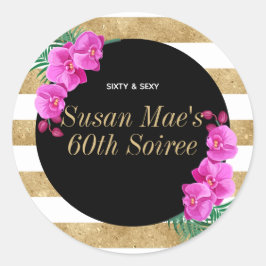 シックアンドセクシー金ゴールドブラック60th誕生日 ラウンドシール