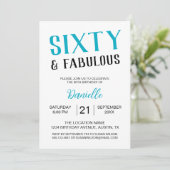 シックアンドファブラスターコイズ60誕生日 招待状 (スタンド正面)