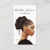 シックアートアフロアメリカン編組QRコード 名刺 (正面)