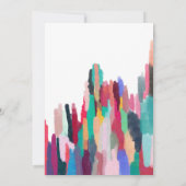 シックアートカラフル抽象芸術絵を描スミ結婚ッジ 招待状 (裏面)