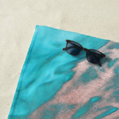 シックアートバラ金ゴールドアクアミントブルーマーブルパターン ビーチタオル (インサイチュ)