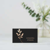 シックアールデコ金ゴールドパーソナライズされた花 名刺 (スタンド正面)