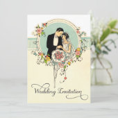 シックアールデコ1920年新郎新結婚婦 招待状 (スタンド正面)