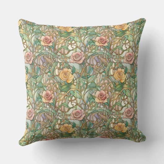 シックアールヌーボーバラ クッション (裏面)