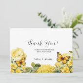 シックイエローアジランゲアバタフライサンキューカード 招待状 (スタンド正面)