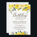 シックイエローウォーターバラフローラ18th誕生日 招待状<br><div class="desc">シックなエレガント黄色の水の色のバラフローラ18th （または任意の年齢）バースデーパーティ招待状。美祝しい黄色の水色フローラデザインを特色にした私たちの優雅な18のバースデーパーティ招待状とスタイル。白い背景に黄色スタイリッシュの水彩バラと緑の配魅力的置された書道とタイポグラフィを紹介する洗練された招待状。どの年齢カスタマイズに対しても簡単お祝いの名前と「誕生日」の文字は、美しい手書きのスクリプトで表示される。これらのフェミニンおよびガーリー招待状は、任意の年齢に合わせてパーソナライズおよび完璧にするために簡単である。</div>