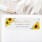 シックイエローサンフラワーフローラ差出人住所 ラベル (インサイチュ)