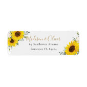 シックイエローサンフラワーフローラ差出人住所 ラベル (正面)