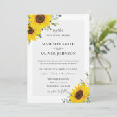 シックイエローサンフラワー結婚フローラ 招待状 (スタンド正面)