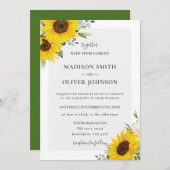 シックイエローサンフラワー結婚フローラ 招待状 (正面/裏面)