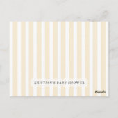 シックイエローテニストライプのス名門私立校風のサンキューカード ポストカード (裏面)