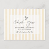 シックイエローテニストライプのス名門私立校風のサンキューカード ポストカード (正面)