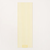 シックイエローバナナマニアホワイトストライプラインカスタム ヨガマット (正面)