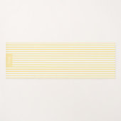 シックイエローバナナマニアホワイトストライプラインカスタム ヨガマット (正面(横))