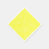 シックイエローペイズリーフローラ結婚デザイン スタンダードカクテルナプキン (角)